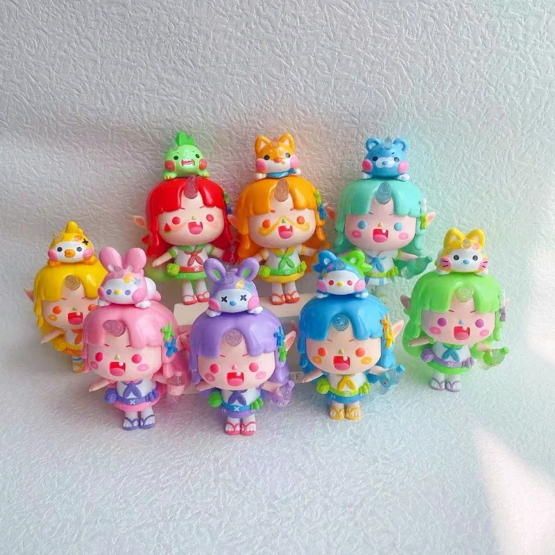 Unicorn Girl Lass Rainbow Soda Cans Blind Box Figure Toys Colorful