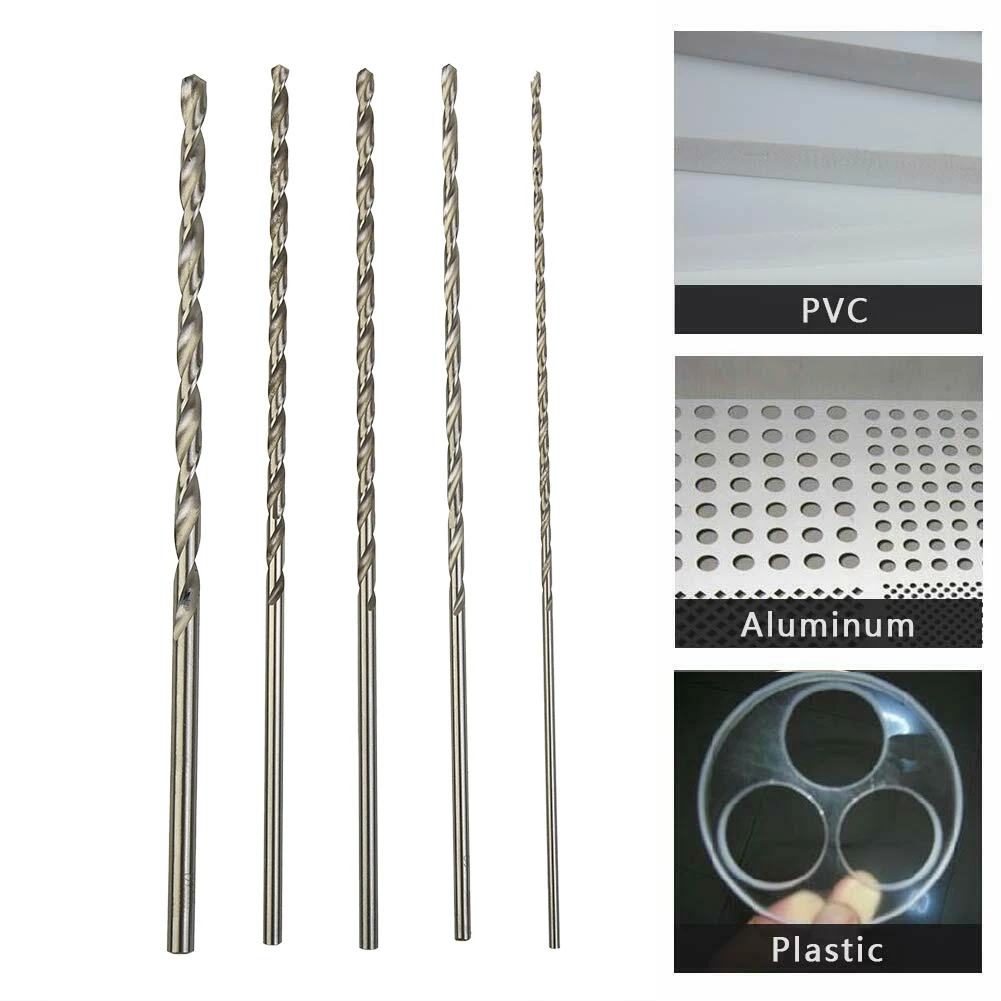 5 шт., набор удлиненных сверл из высокоскоростной стали, набор многофункциональных сверл по металлу, набор удлиненных сверл, металлические многофункциональные инструменты, аксессуары для электроинструментов