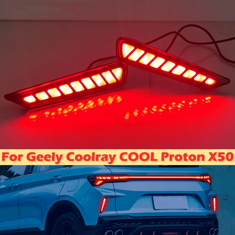 DinCh LED Rear Foglight For Geely Coolray COOL Proton X50 rear bumper foglight foglamp fog light fog lamp Brake lights