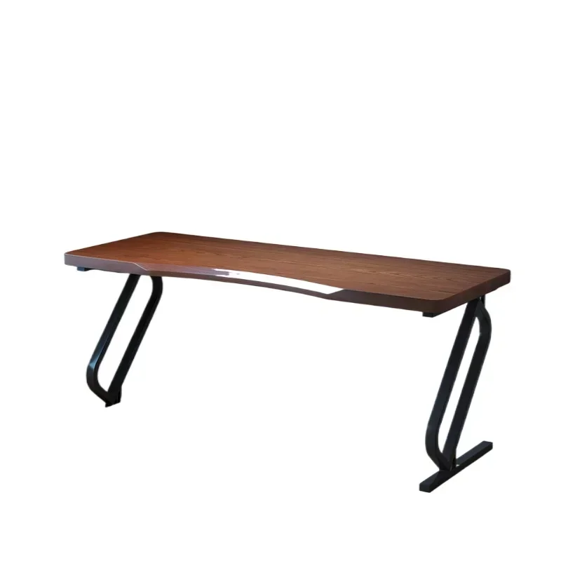 

Solid wood e-sports table, household small apartment bedroom single table, ergonomic curved e-sports room desktop computer table