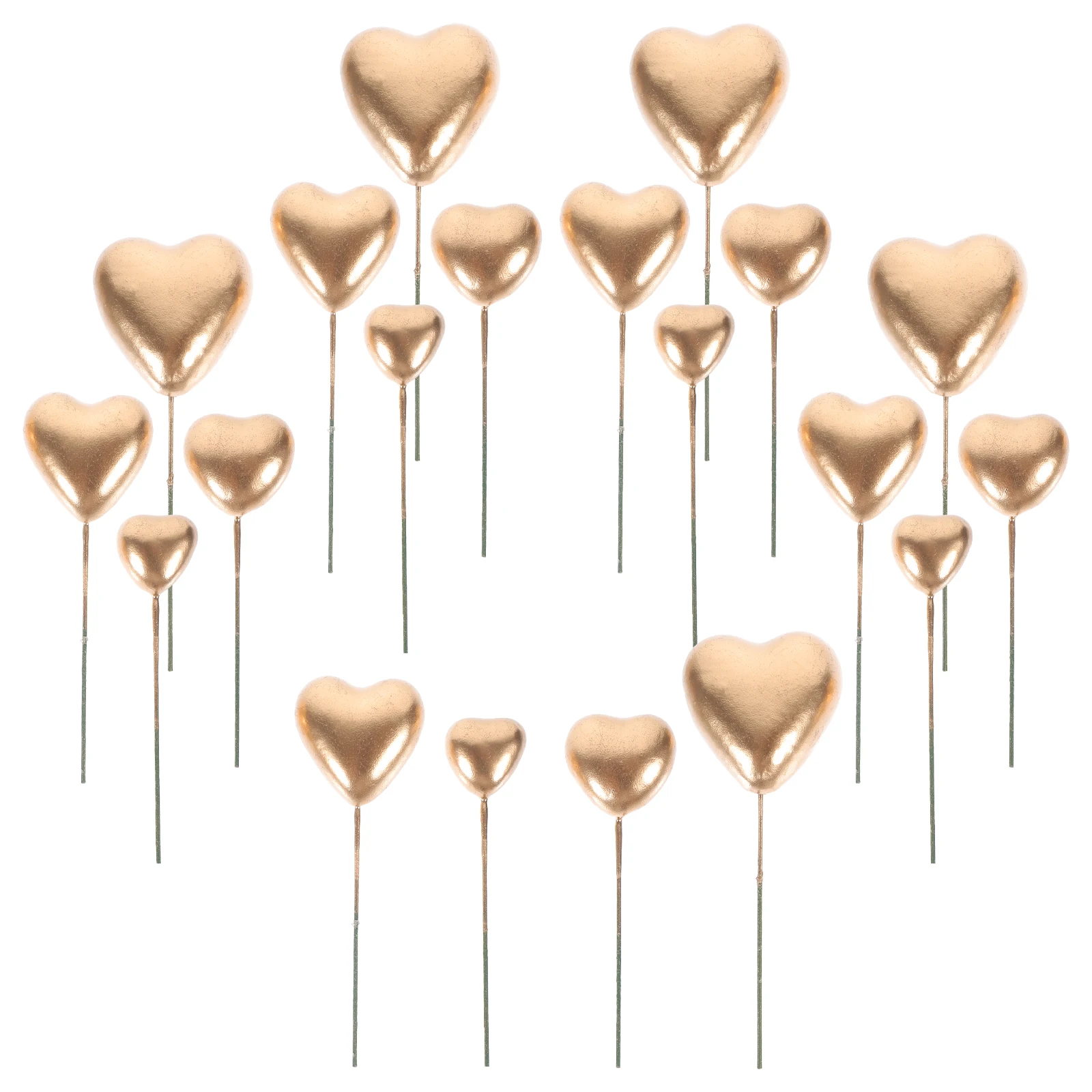 

20pcs Heart Shaped Decorations Cake Toppers Valentine Day Wedding Party Picks Cupcake Decorative Inserts Safe Easy