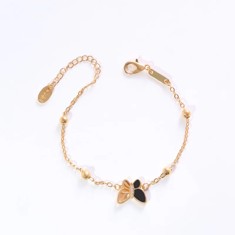 

Trendy Luxury Butterfly Charm Bracelets For Women Fashion Girls Gold Color Zircon Hand Chain Link Jewelry Banquet Party Gift
