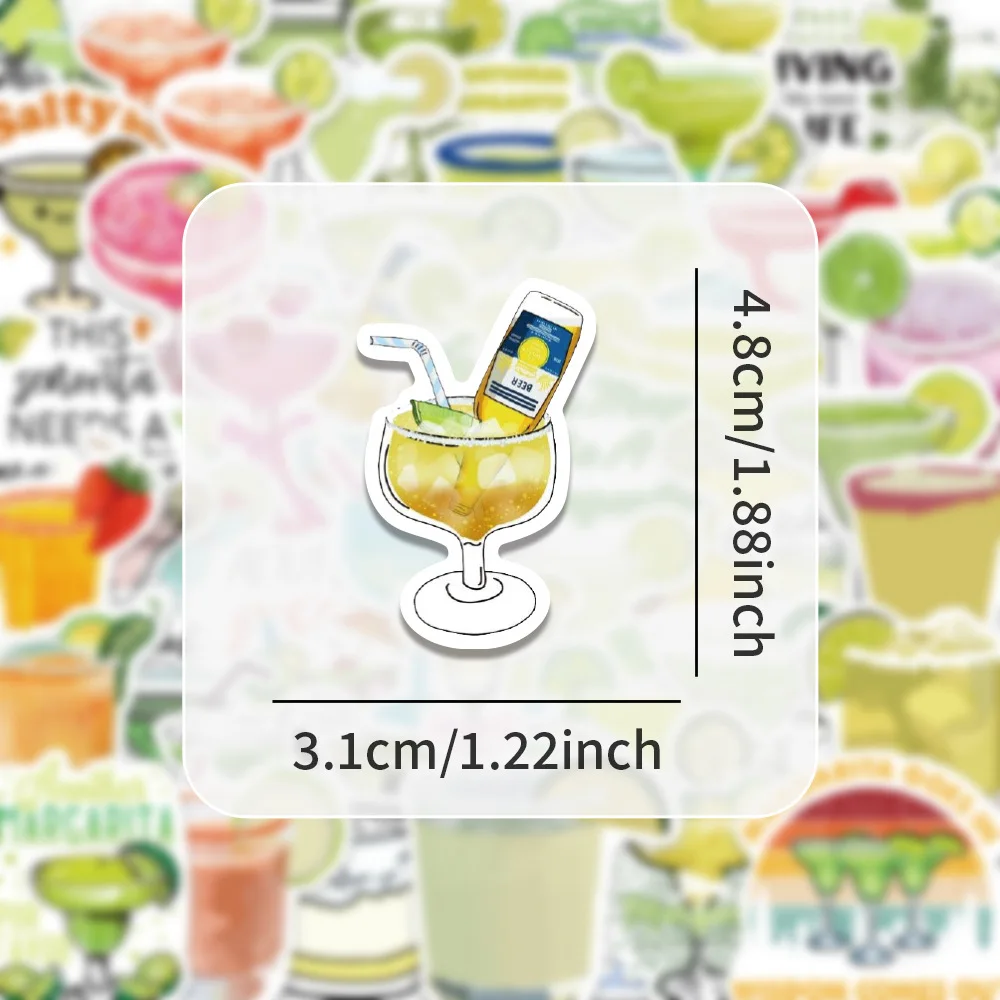 

10/50PCS Cartoon Margarita Cocktail Cute Graffiti Stickers Creative DIY Helmet Skateboard Motorcycle Waterproof Stickers Toys