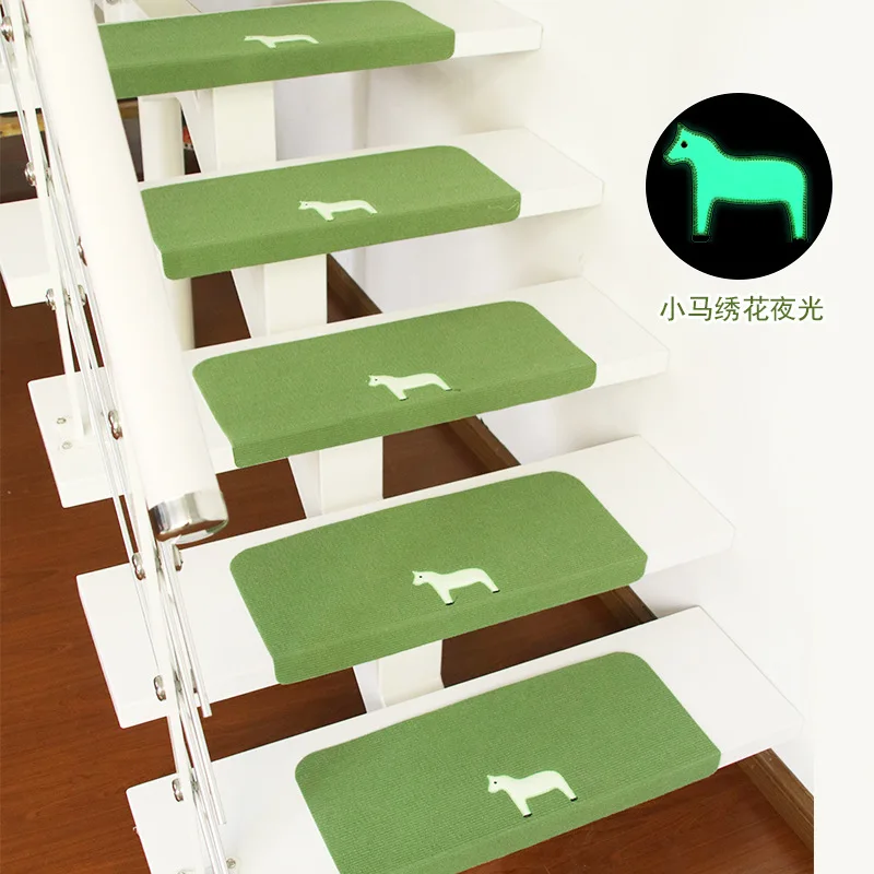 

High Quality Non-slip Luminous Stair Stepping Mat Soft Self-adhesive Water Absorption Stair Rug Home Decor Stair Floor Carpet