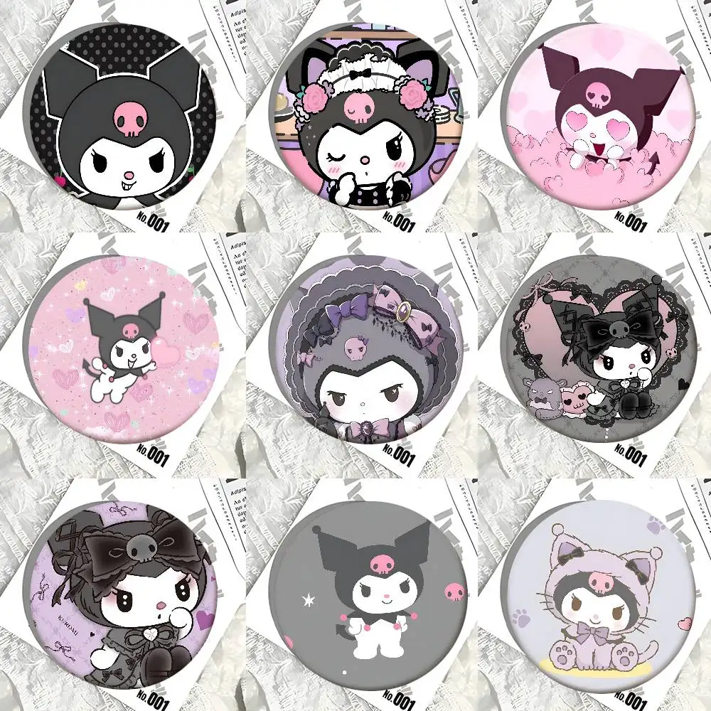 Badge rond K-Kuromi mignon de dessin animé, broche créative, accessoires pour vêtements et sacs à dos, épingle de revers