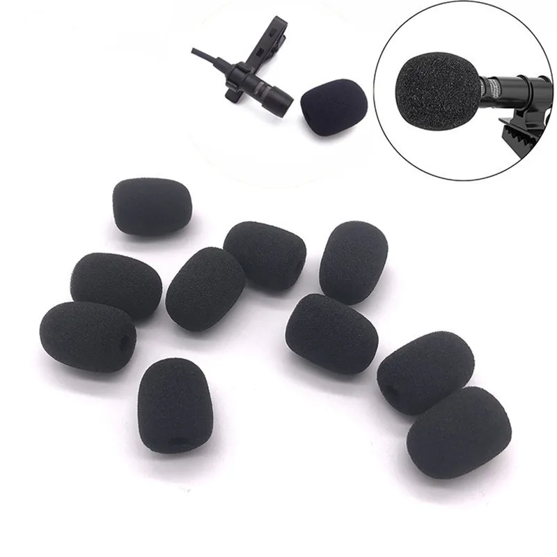 10PCS Microphone Windscreen Sponge Cover Headset Mic Foam Cover Protective Cap for Gooseneck Meeting Mic