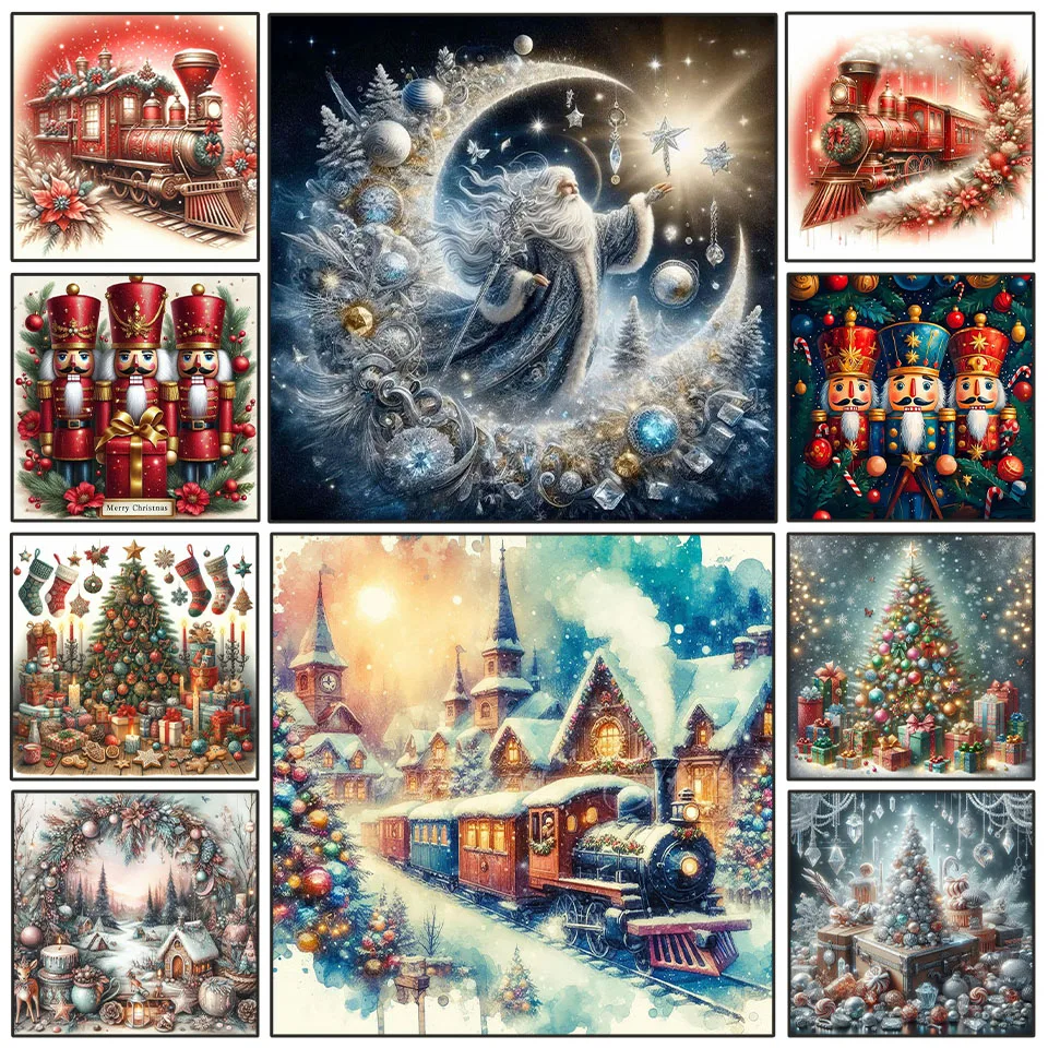 

Diamond Painting Kit Diamond Mosaic DIY 2024 Christmas Decorations Rhinestone Cross Stitch Handmade Home Decorations
