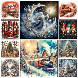 Diamond Painting Kit Diamond Mosaic DIY 2024 Christmas Decorations Rhinestone Cross Stitch Handmade Home Decorations