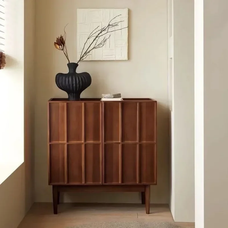 

Solid Wood Sideboard Geometric Design 2 Doors Console Cabinet Storage Shoe Rack Armoires De Chambre Livingroom Wine Cabinet