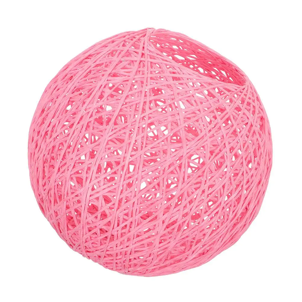 

Rattan Ball Lampshade Boho Style Handwoven Table Lamp Cover Ceiling Light Shade Home Decor Small Shades Replacement Pink Paper