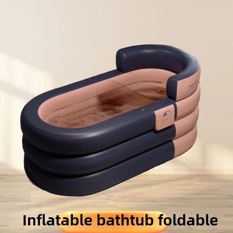 

Thickened Folding Bath Bucket Adult Full Body Bath Tub Inflatable Sweat Steaming Medicinal Bath Bucket with Lid Household Tub