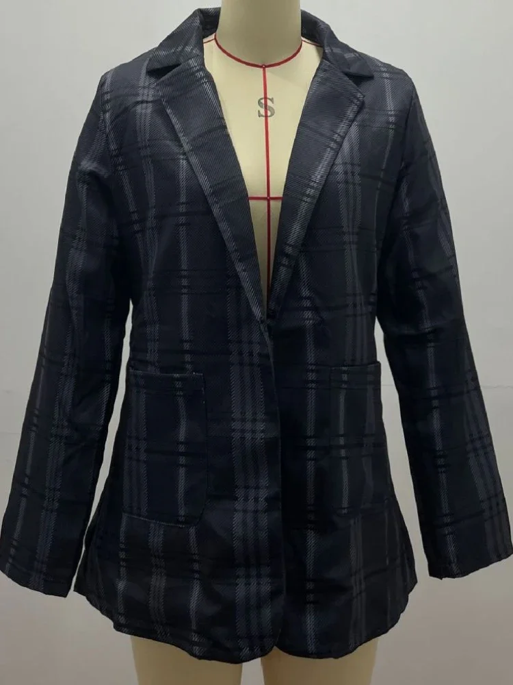 Plaid Casual Slim Cardigan Suit Jacket Women Spring and Autumn