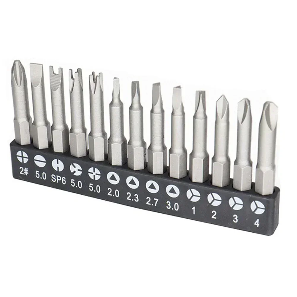 13pcs Special-Shaped Screwdriver Set 50mm PH2 U Y Shape Triangle Three Points And Four Points Screwdriver Bit Hand Tools