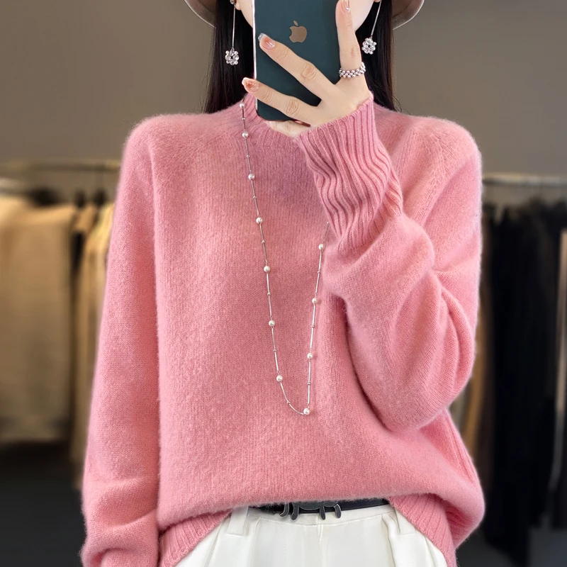 New heavy cashmere sweater thickened Faye Wong with the same first-line ready-to-wear turtleneck loose pullover sweater bottomin