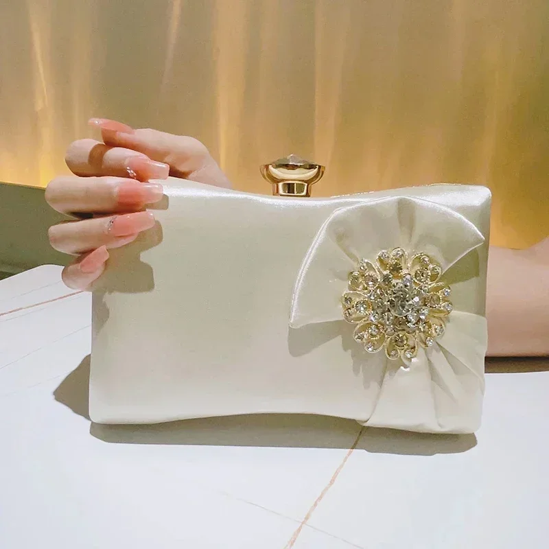 Elegante borsa da sera con decorazioni in strass, classica borsa da cena formale, elegante pochette da donna per matrimoni e balli di fine anno