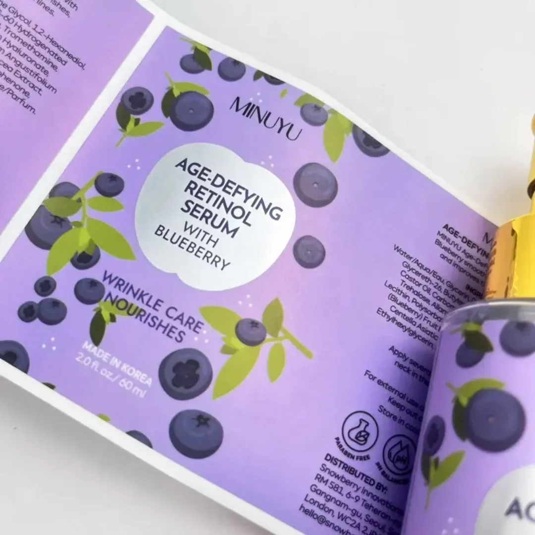 Custom Waterproof Vinyl Cosmetic Shampoo Skincare Product Logo Labels Stickers Bottle Rolls Printing Packaging Labels
