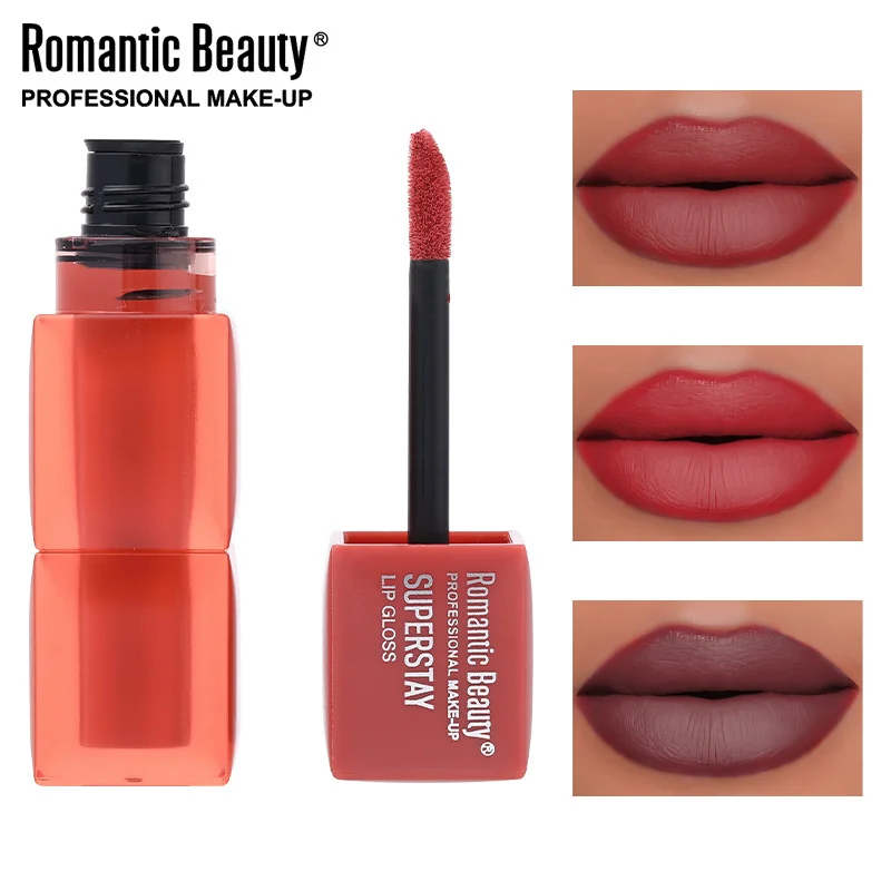 メイクアップスクエアチューブリップスティック、カップに付かないリップスティック、マットな質感、ベルベットのように滑らかで塗りやすい、美容とパーソナルケアのリップスティック