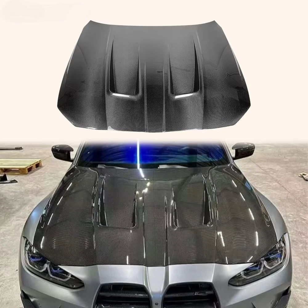 For BMW M3 G80 2020-24 4 Door Carbon Fiber KZ Style Front Vented Cooling Hood