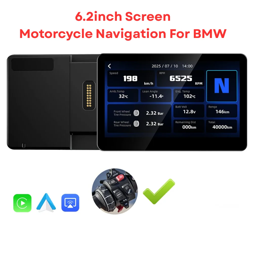 

6.2" GPS Motorcycle Navigation Wireless CarPlay Moto Android Auto For BMW R1200GS R1250GS F800 F900 S1000XR For Wonder Wheel