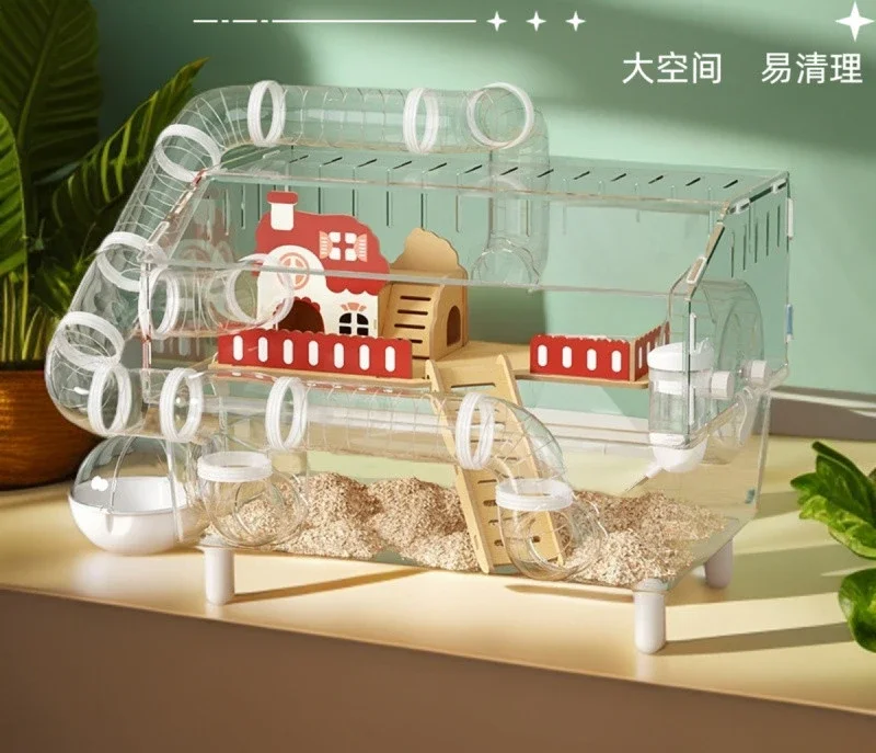 Клетка для хомяка, прозрачная роскошная вилла, клетка для золотой медведя, внешний туннель, повышающий интерактивный ландшафтный дизайн Клетка для хомяка, прозрачная роскошная вилла, клетка для золотой медведя, внешний туннель, повышающий интерактивный ландшафтный дизайн