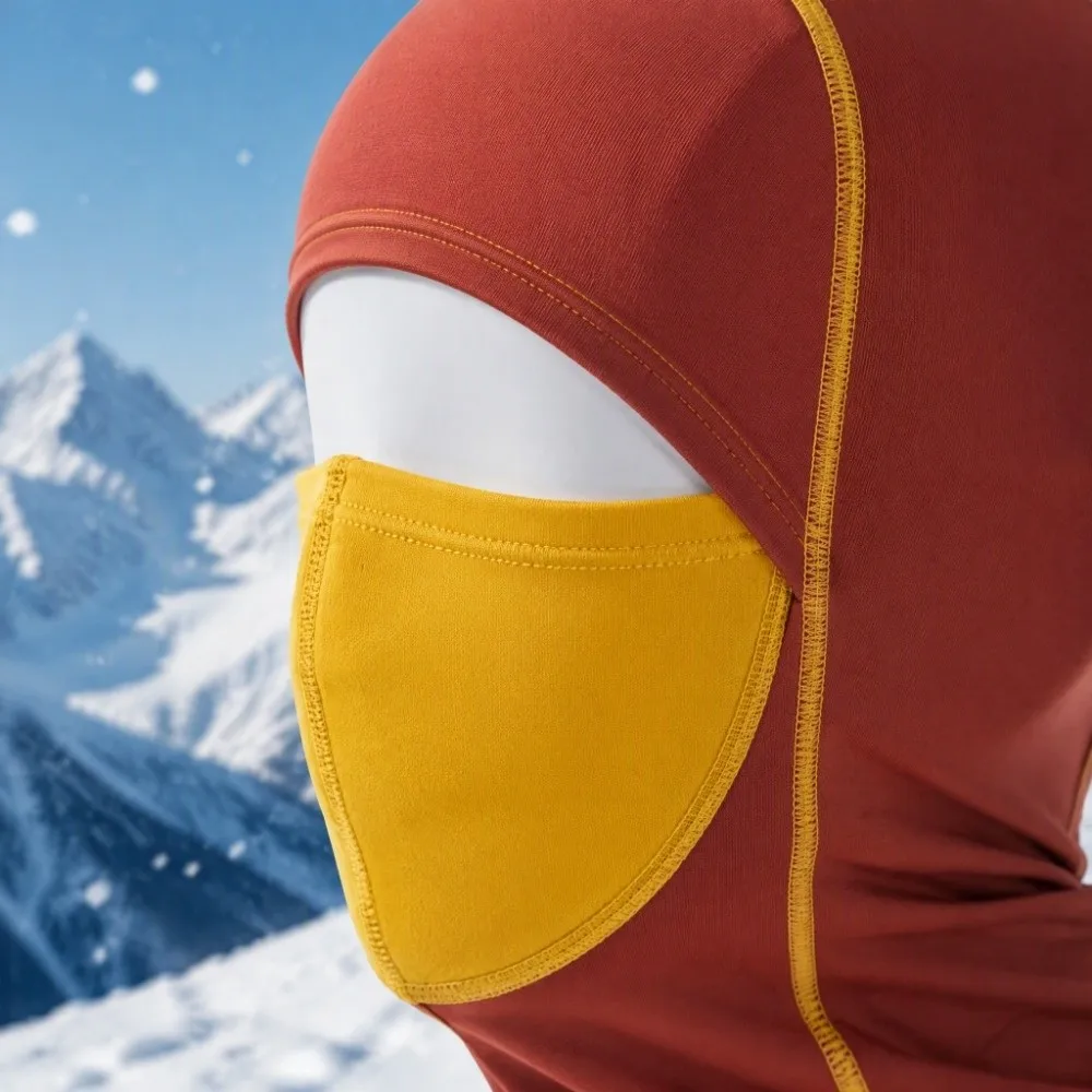 Headgear Warm Fleece Balaclava Thermal Windproof Helmet Liner Color Block Color Matching Full Face Balaclava Winter