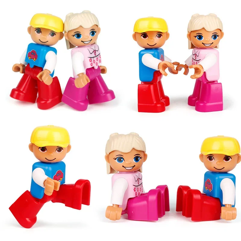 Big Building Block Action Figures Doll City Careers Family Policemen Compatible Duplos Children Kids Self Locking Assemble Toys