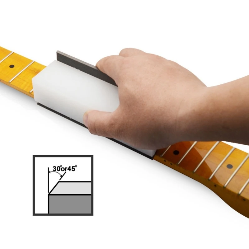 Guitar Fret Beveling File Guitar Fret End Dressings Tool, 45 Degree 90 Degree Luthier File Tool for Guitar Ukulele