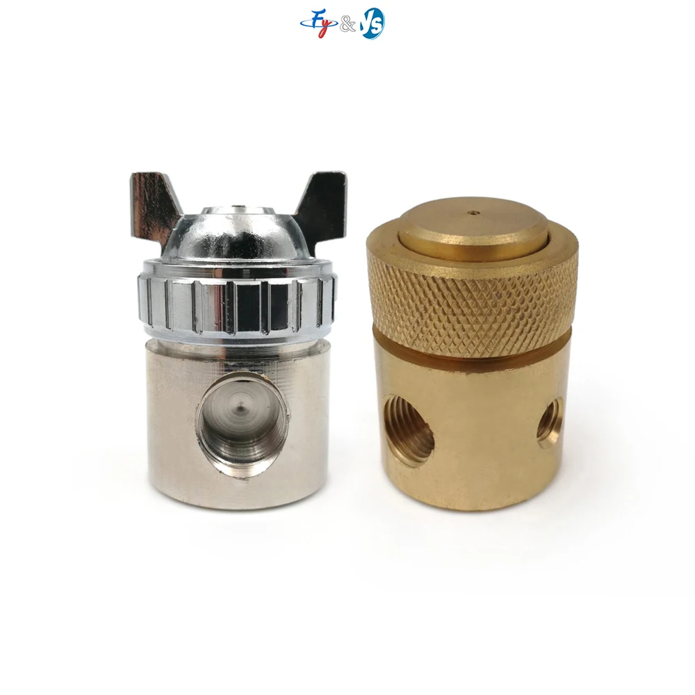 Brass/Stainless Steel Dual Fluid Air Atomizing Spray Nozzle Adjustable Fine Mist Nozzle for Industrial Humidifier Cooling
