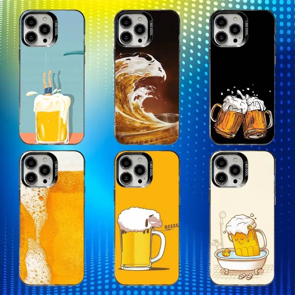 

Beer Print Phone Case For iPhone 16,15,14,13,12,11,Mini,Pro,SE,MAX White Matte Shockproof Cover