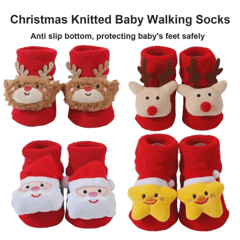 

Cotton Blend Newborn Socks with Not Slip Socks Comfortable Baby Socks Unisex Infant Socks Warm Socks for Baby First Step