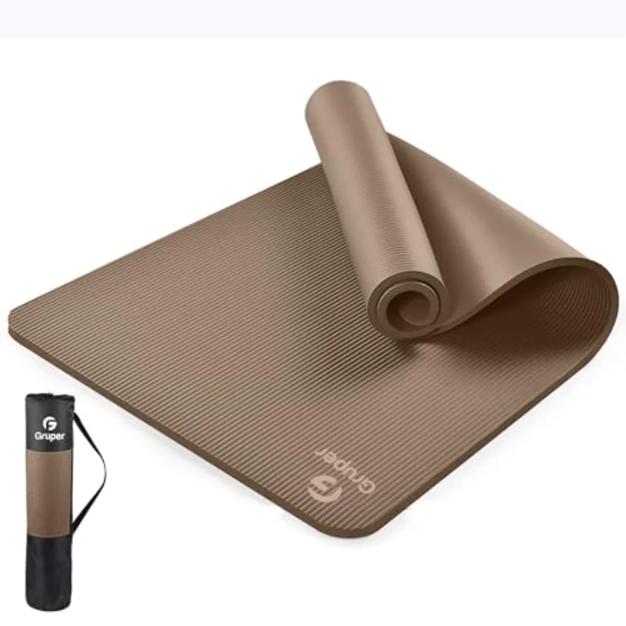 Yoga Mat Non Slip NBR Etra Thick Yoga Mat, "L "/"W "/"TH 185cm 80cm/61cm 15mm/10mm,Anti-Tear Eercise Mat with Carryg Strap and