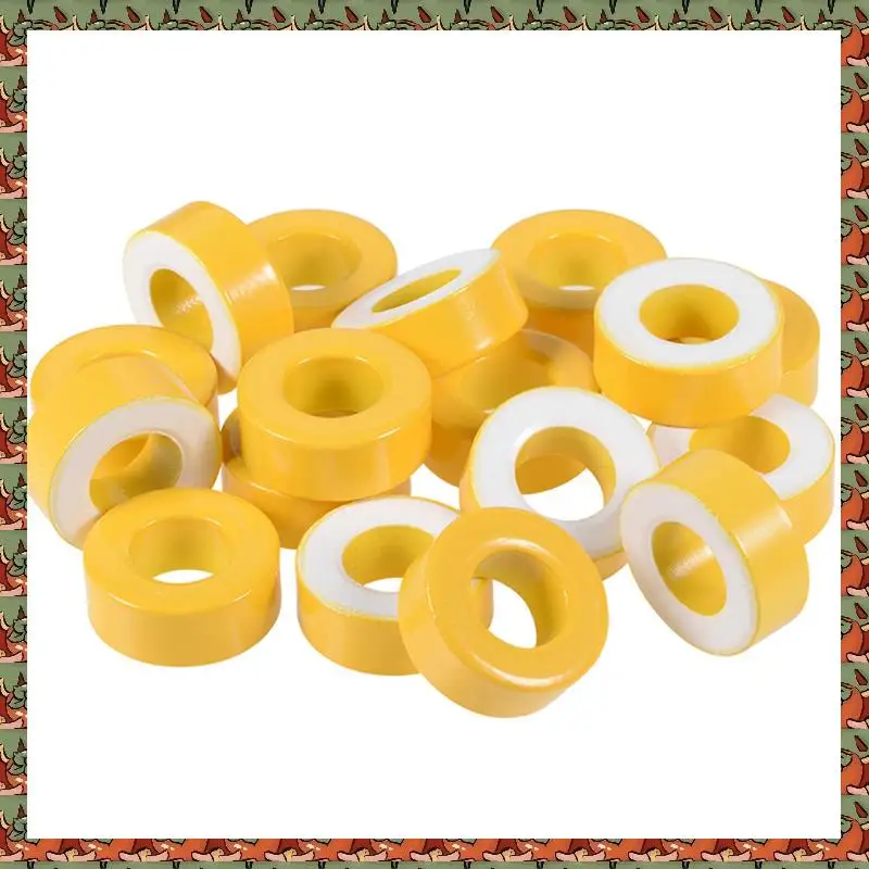 

ABLQ 34 Pieces Of Iron Powder Core Yellow And White Ring Ferrite Core Iron Powder Ring Core