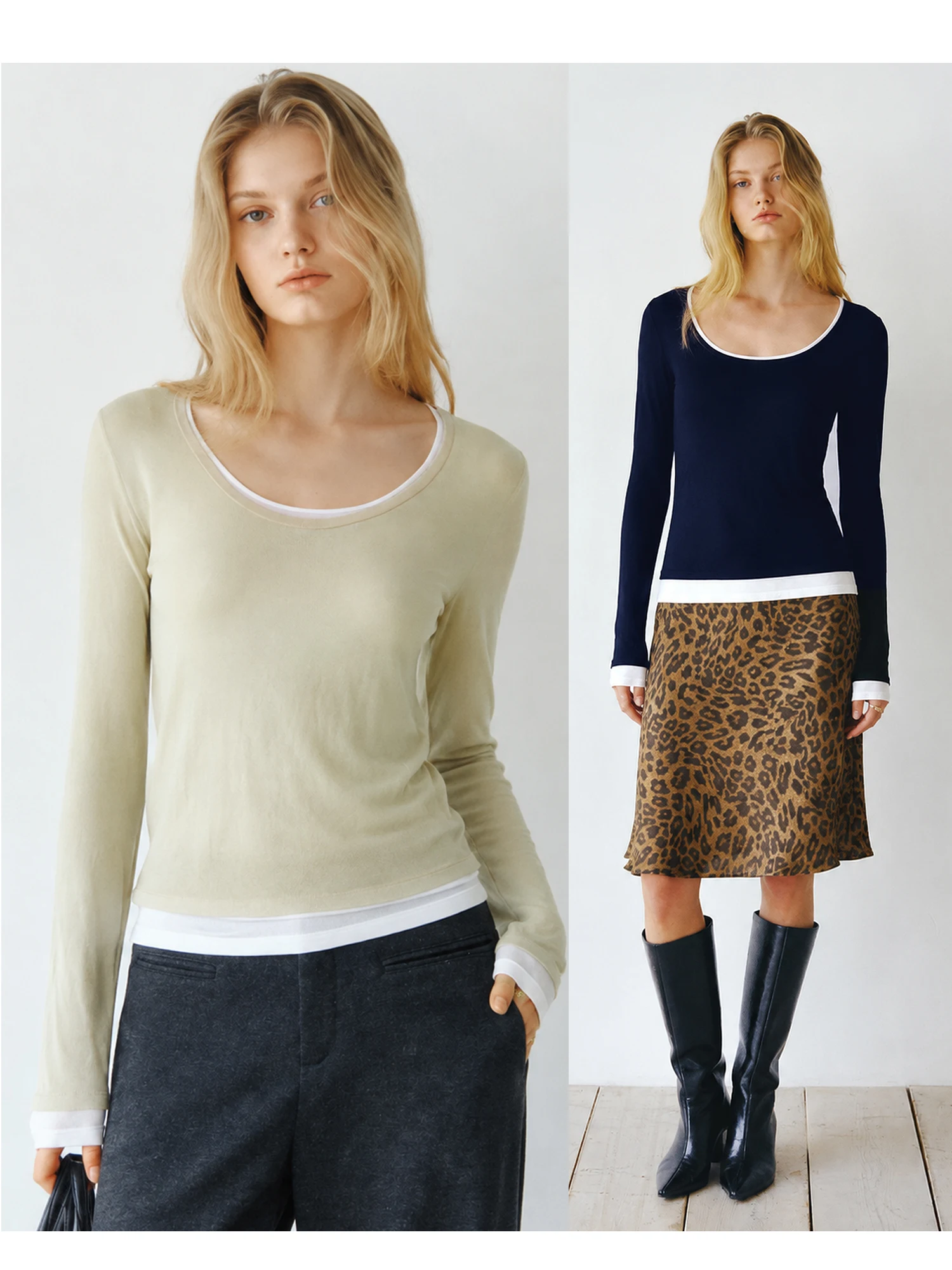 Women's Cashmere Silk Knitted Hoodie Casual Style Long Sleeve round Neck Top Breathable Skin-friendly Thin Base Layer Shirt