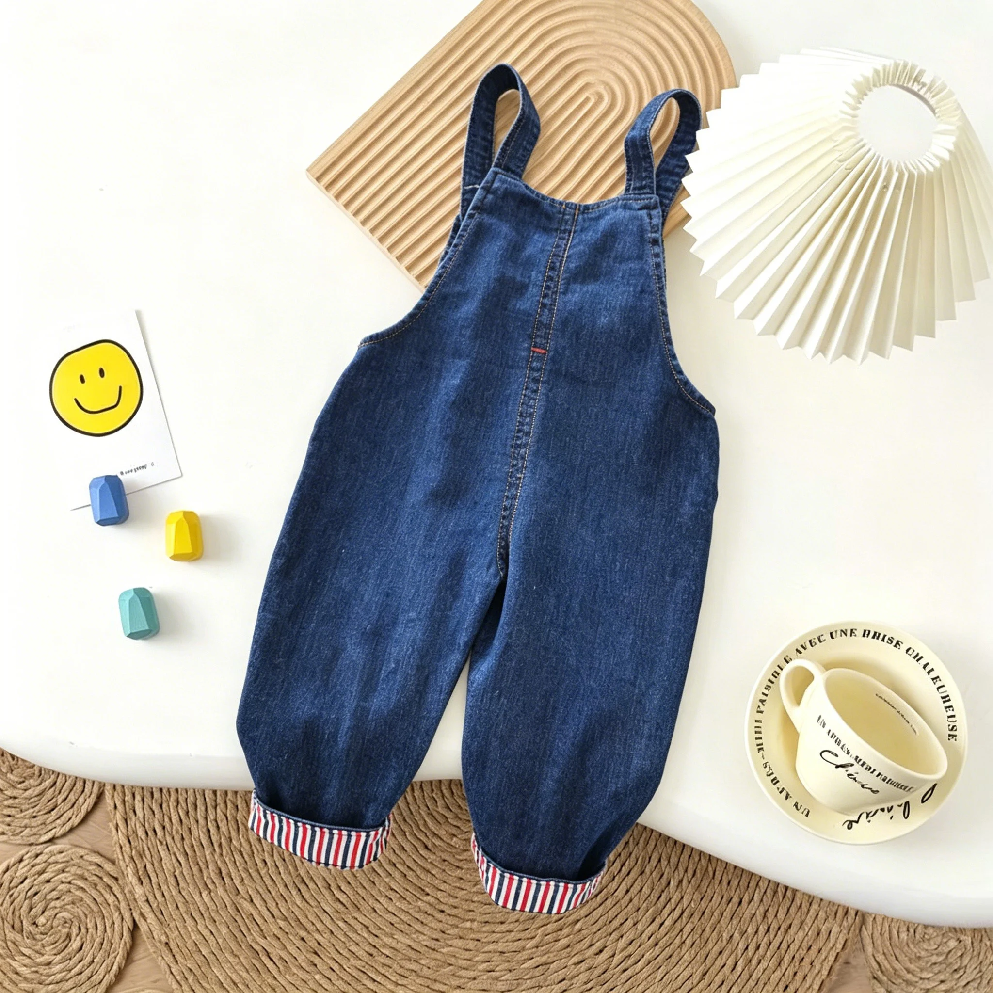 IENENS Girl's Overalls Sweet Embroidered Butterfly Jeans 1-4 Years Kids Casual Trousers Spring Autumn Toddler Infant Jumpsuit