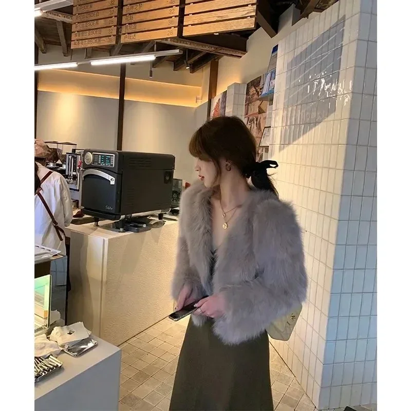 Faux Fur Coat Womens Clothing 2025 New Fashion Casual Imitation Fox Fur Coat Female  Short Loose Comfortable Winter Jacket 2025