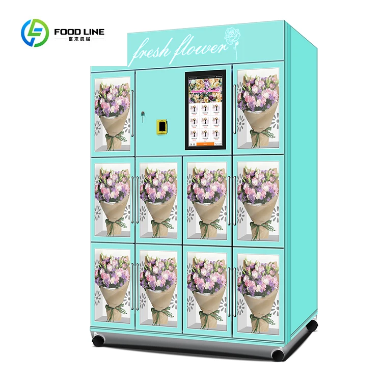 High-Tech Fresh Flower Vending Machine Smart Refrigerated Locker with Innovative Floral Design Dispensing System
