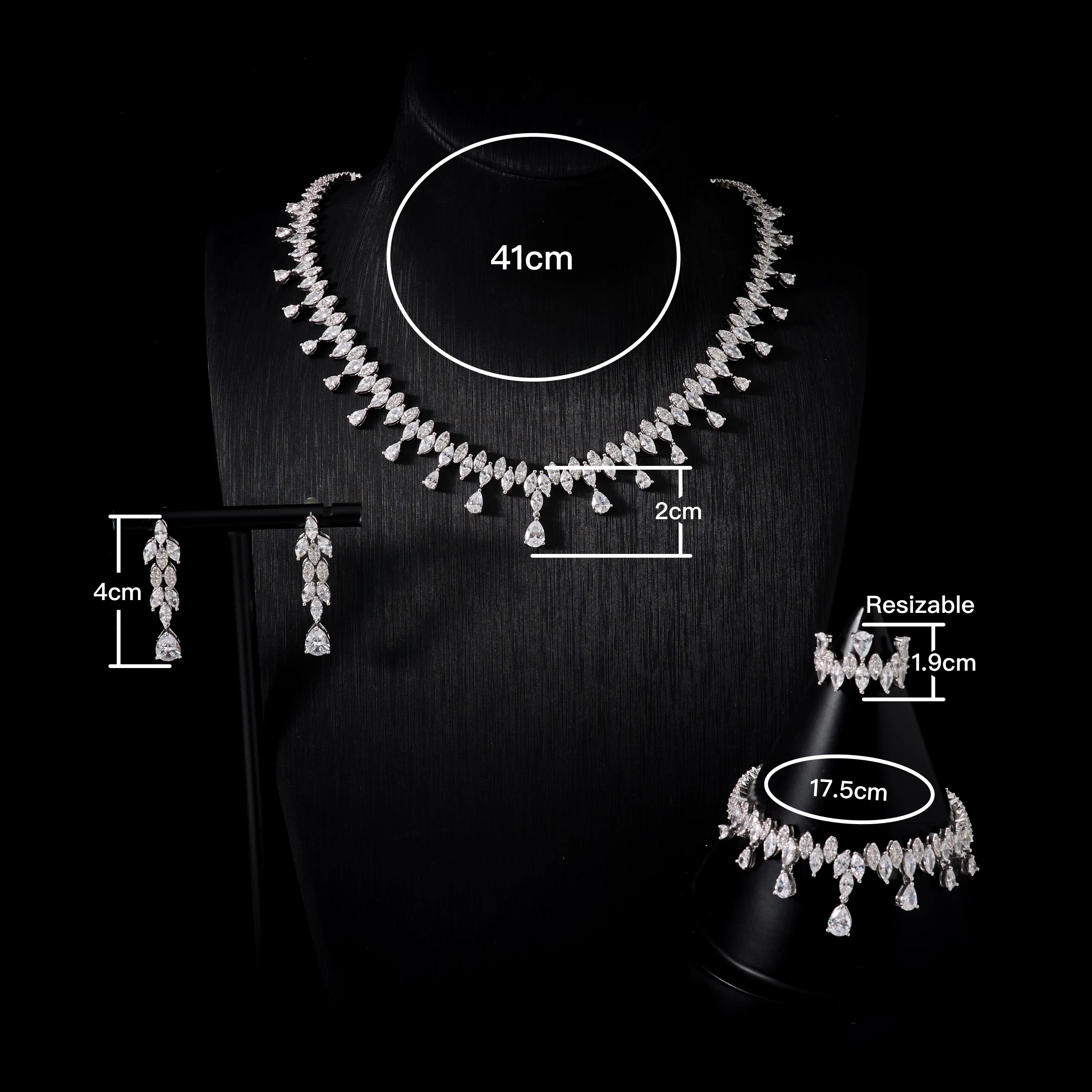 00123 Luxury Women\'s Necklace Jewelry Set AAA CZ Cubic Zircon Dubai Classic Elegant Style Charm Bridal Accessories Jewellery