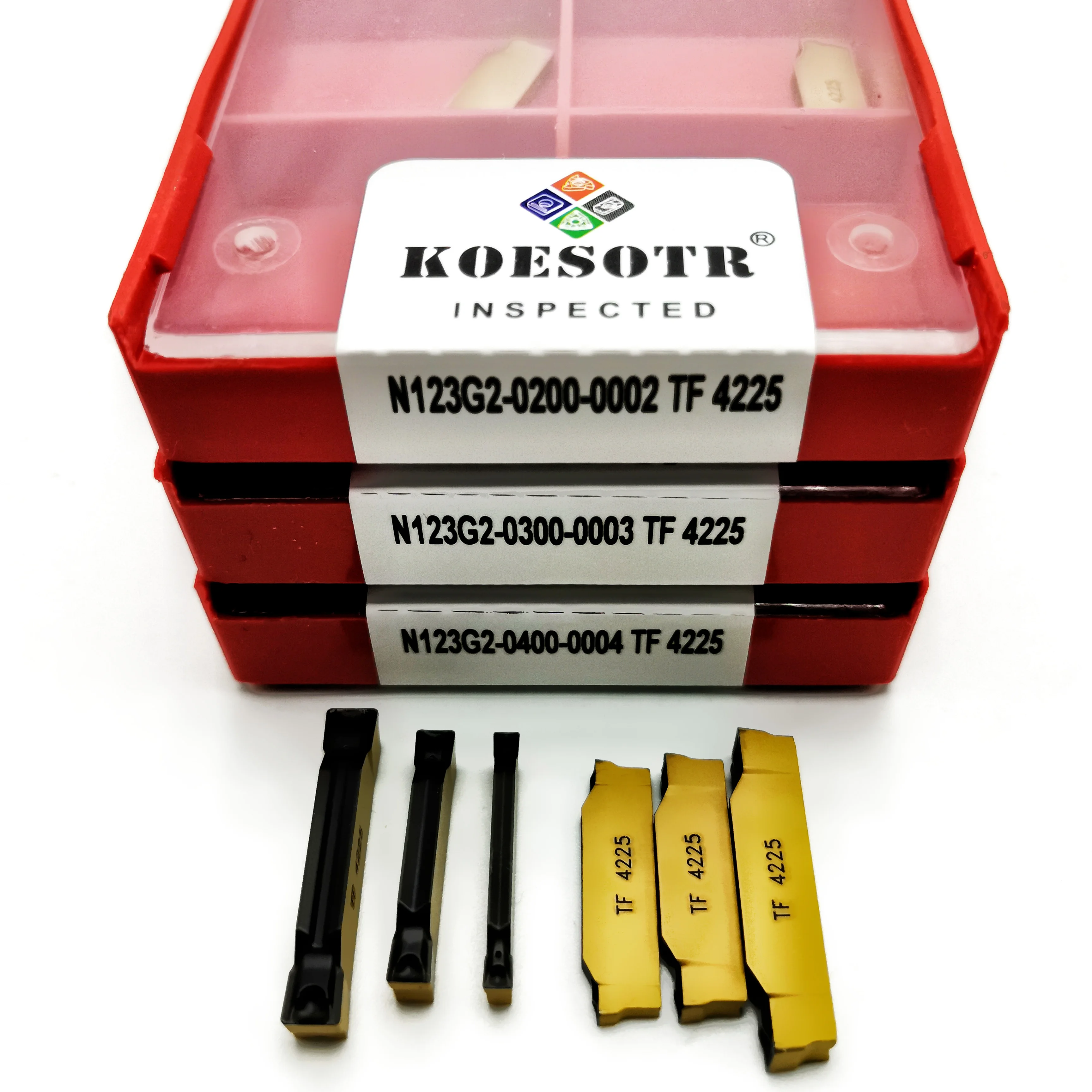 Hadangan Alat N123G2 0200/0300/0400 CR 1125 N123G2 0300/0200/0400 TF 4225 2 Mm 3 Mm 4 Mm Karbida Sisipan Bubut Slotting Pisau N123G2
