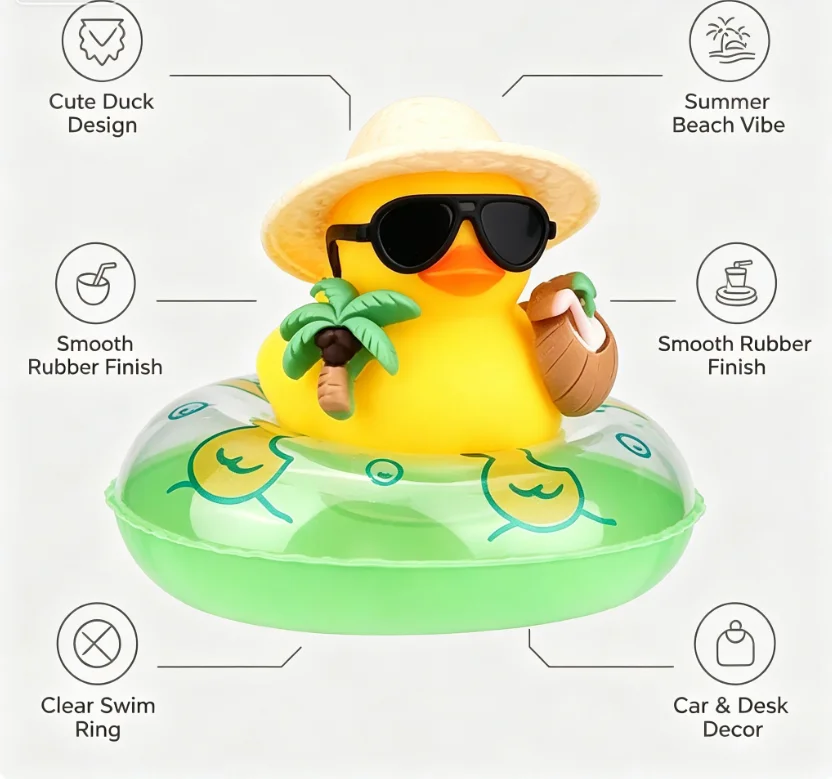 زينة سيارة على شكل بطة مطاطية - مراجعة Rubber Duck Bath وسعره