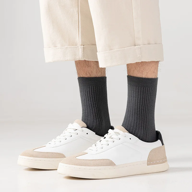 남성용 및 여성용 양말, 미드 튜브 양말, 냄새 방지, 땀 흡수 및 보온, 야외 스포츠에 적합, 편안하고 따뜻함