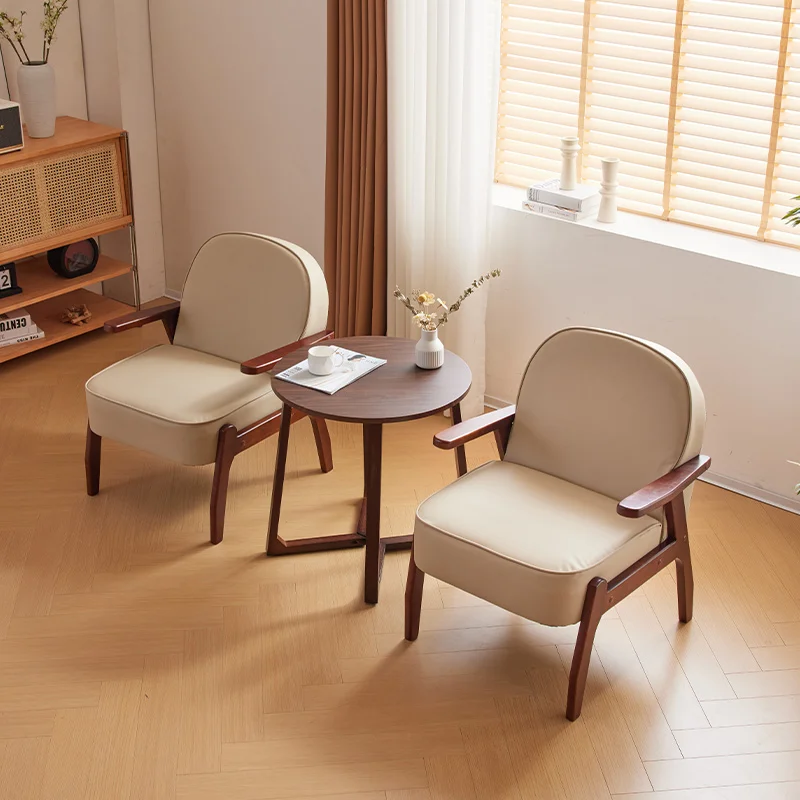 เก้าอี้โซฟาเดี่ยว 2I ทำจากไม้เนื้อแข็ง เก้าอี้พักผ่อนสำหรับระเบียง เก้าอี้เอนนอนสำหรับโรงแรม โฮมสเตย์ ห้องทำงาน ห้องนั่งเล่น อพาร์ทเมนต์ขนาดเล็ก โซฟาขนาดเล็ก