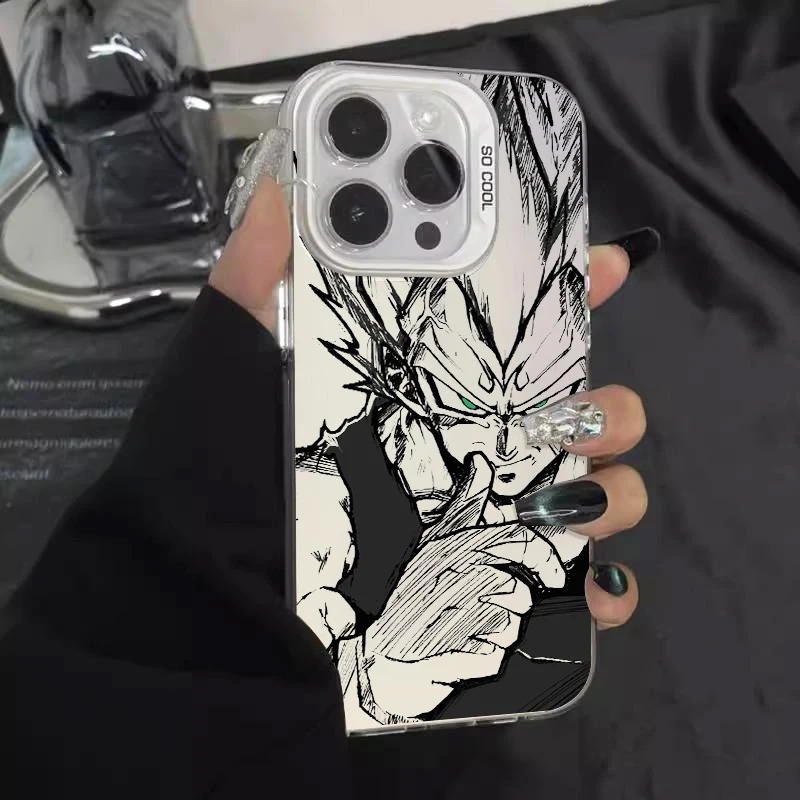 Comics D-Dragon Ball Saiyan For Apple iPhone 15 14 13 12 11 XS XR X Pro Max Plus Colorful Silver Cover Phone Case image 3