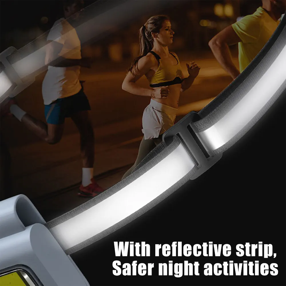 800mAh 6W LED Night Running Light Outdoor Magnetic Backpack Safety Silicone Clip Walking Lamp Red Flashing Emergency Headlight