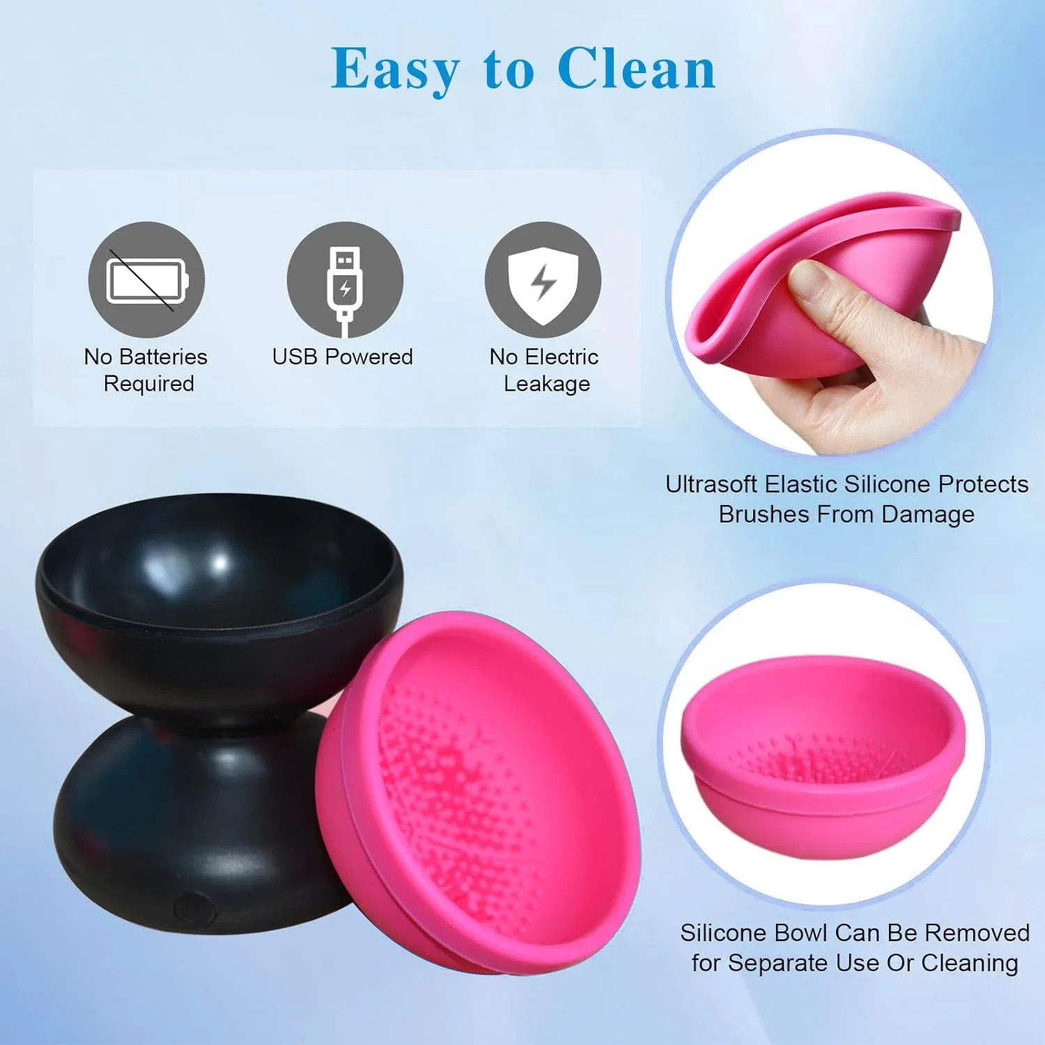 

Convenient and Efficient Highly Effective Portable Rechargeable Makeup Brush Cleaner - Must-Have USB Tool for All Sizes - Easy-t