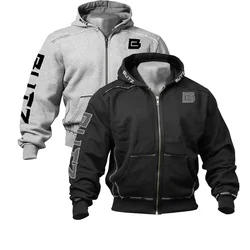 Veste de jogging à capuche avec fermeture éclair pour homme, sweats à capuche PVD, manteau de sport, maillot de basket-ball, entraînement de fitness, course sportive, Y-Gym