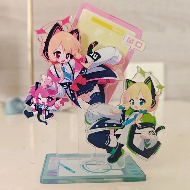 Game Blue Archive Saiba Momoi‌ Saiba Midori‌ Cosplay Standing Plate Kawaii Acrylic Figure Stand Desktop Ornament Collect Prop