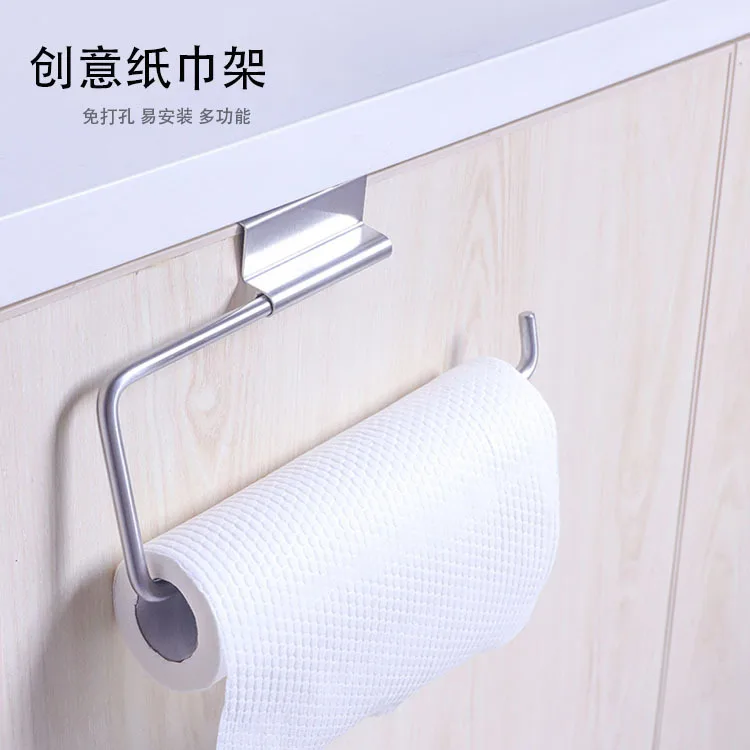 Non punching kitchen special tissue holder roll paper holder hanging rack cling film storage rack toilet paper cloth holder