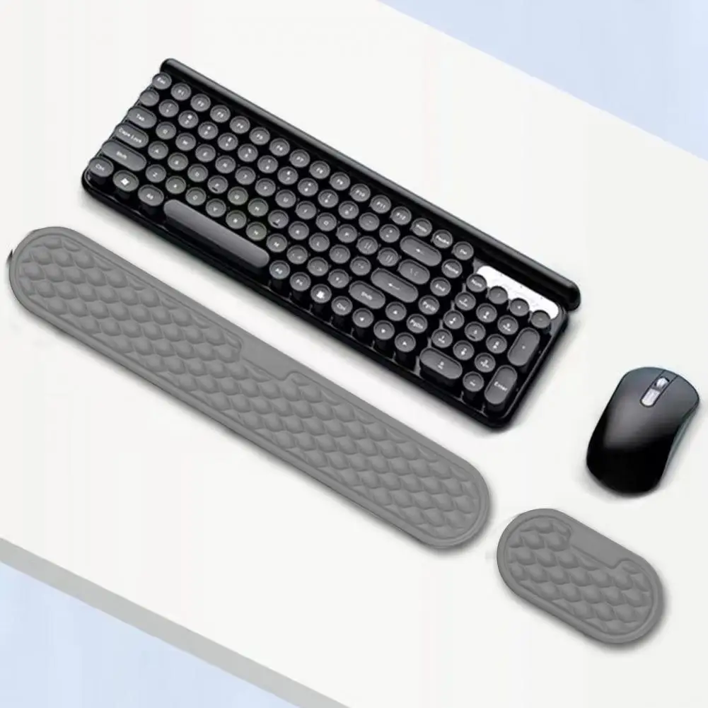 وسادة لوحة مفاتيح مريحة من الجلد الصناعي مع رغوة ميموري ، مجموعة معصم للمكتب ، دعم لتخفيف الألم