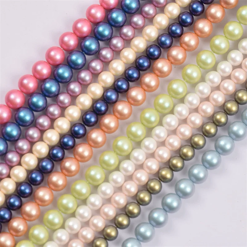 6-10mm Illusion Pearl Imitation Shell Pearl Beaded Glass Beads Loose Beads Handmade DIY Jewelry Bracelet Necklace Accessories
