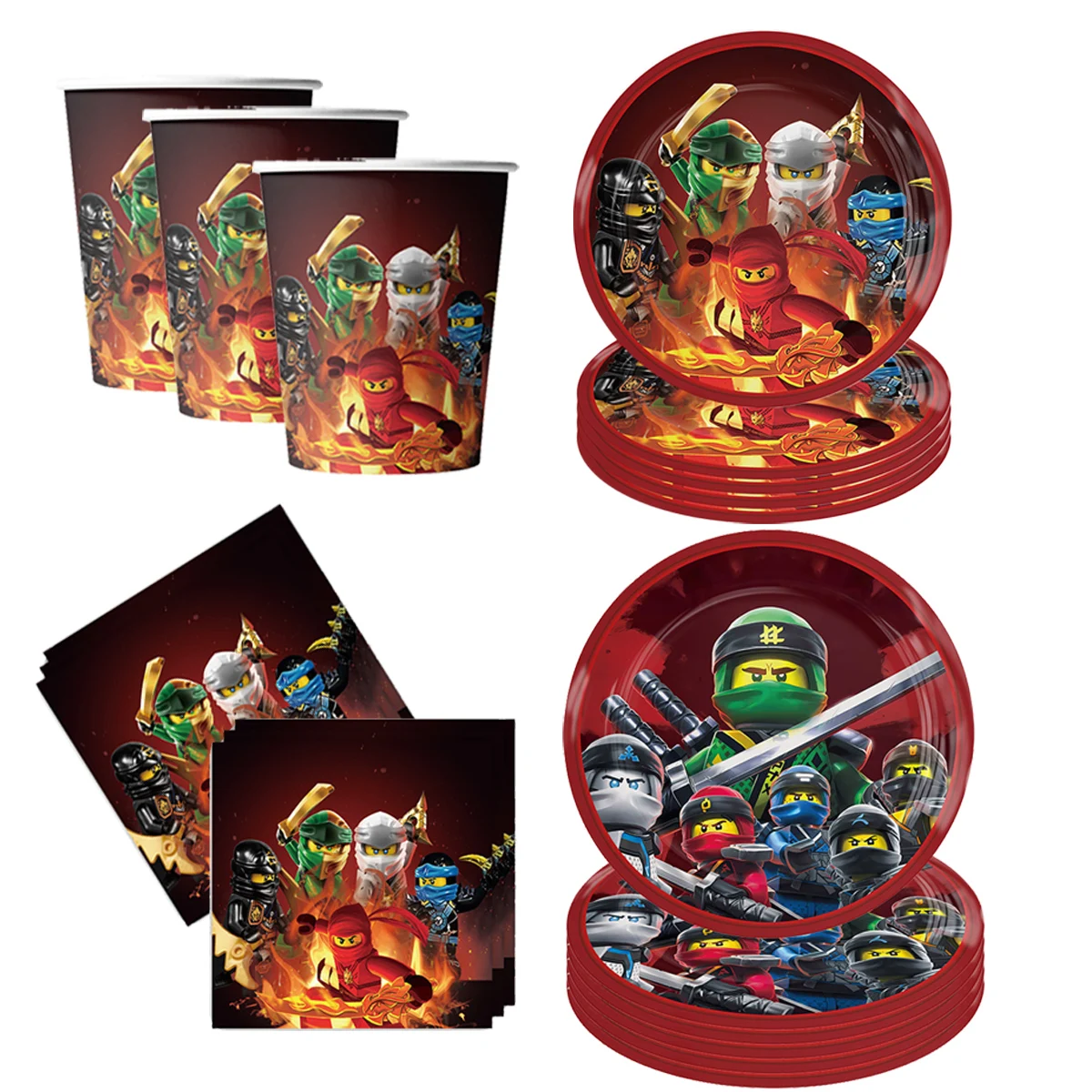 النينجا حفلة عيد ميلاد الديكور أدوات المائدة أكواب المناديل لوحة بالون حفلة لصالح عيد الميلاد لوازم شنطة هدايا راية مفرش المائدة #1